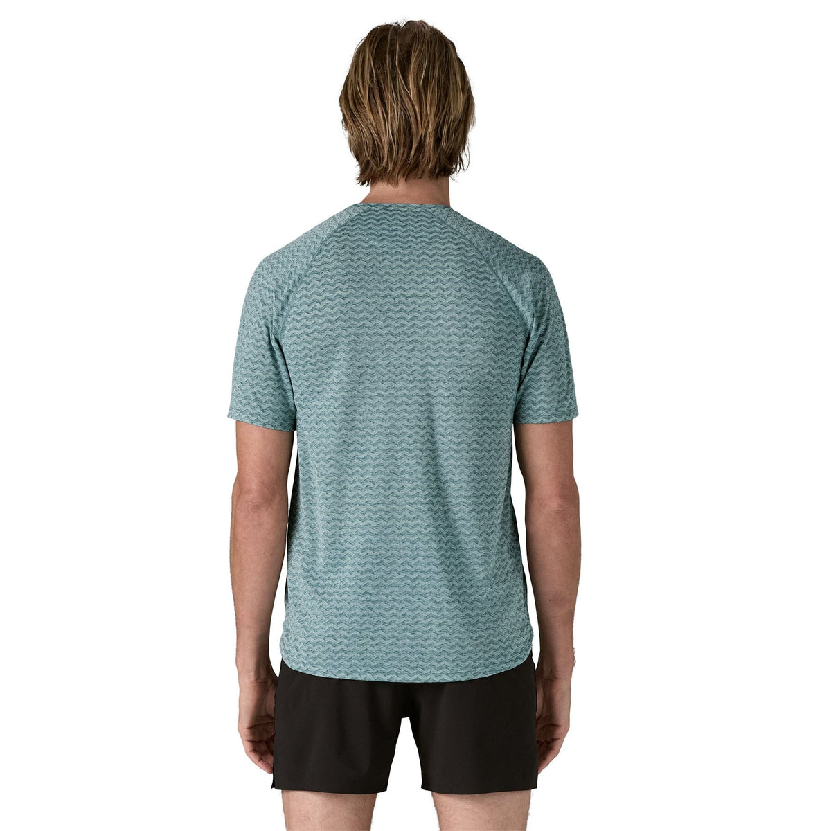 Patagonia M's Ridge Flow Running Shirt - 100% Recycled Polyester Wetland Blue Shirt