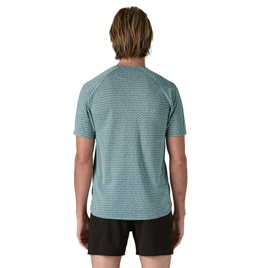 Patagonia M's Ridge Flow Running Shirt - 100% Recycled Polyester Wetland Blue Shirt