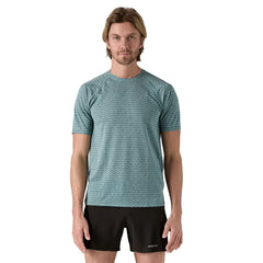 Patagonia M's Ridge Flow Running Shirt - 100% Recycled Polyester Wetland Blue Shirt