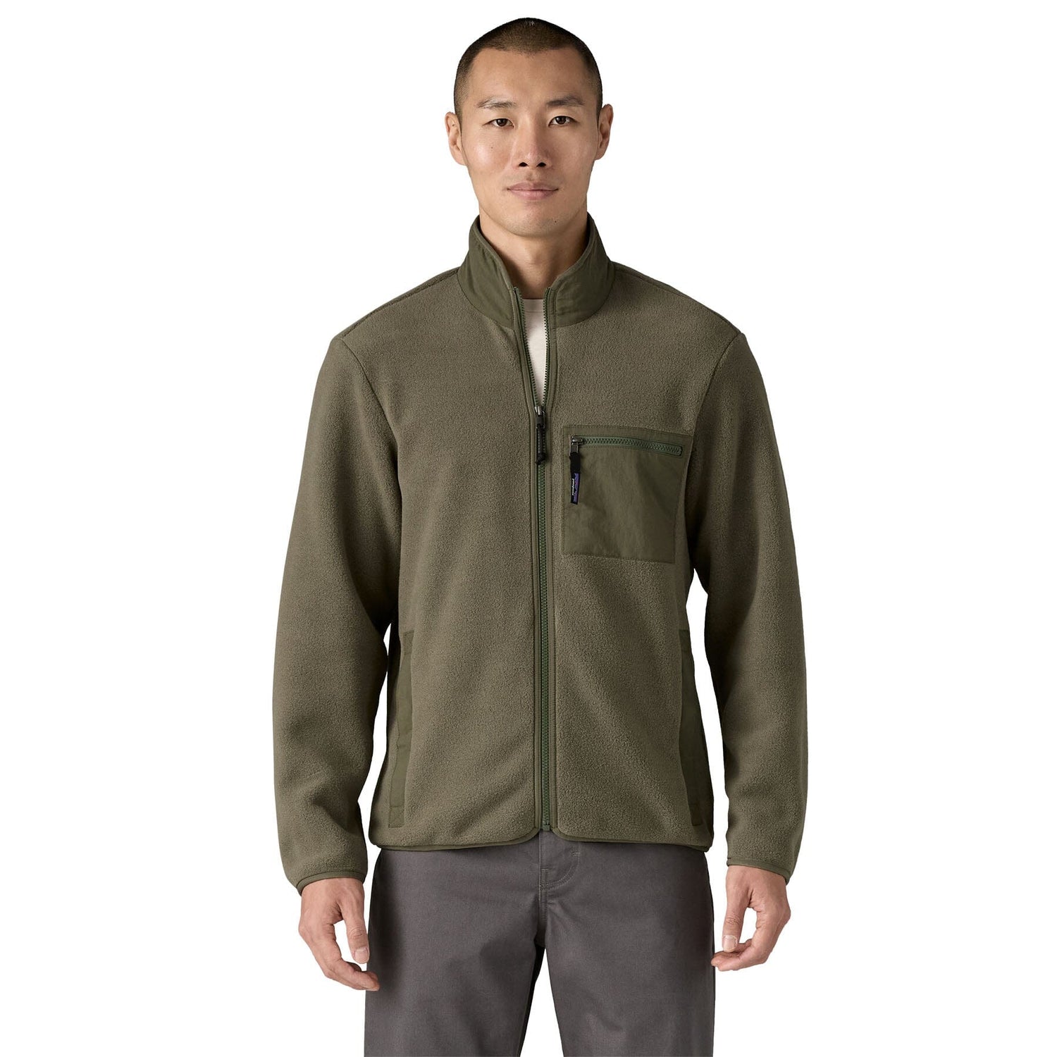 Patagonia M's Synchilla Fleece Jacket - 100% Recycled Polyester Basin Green Shirt