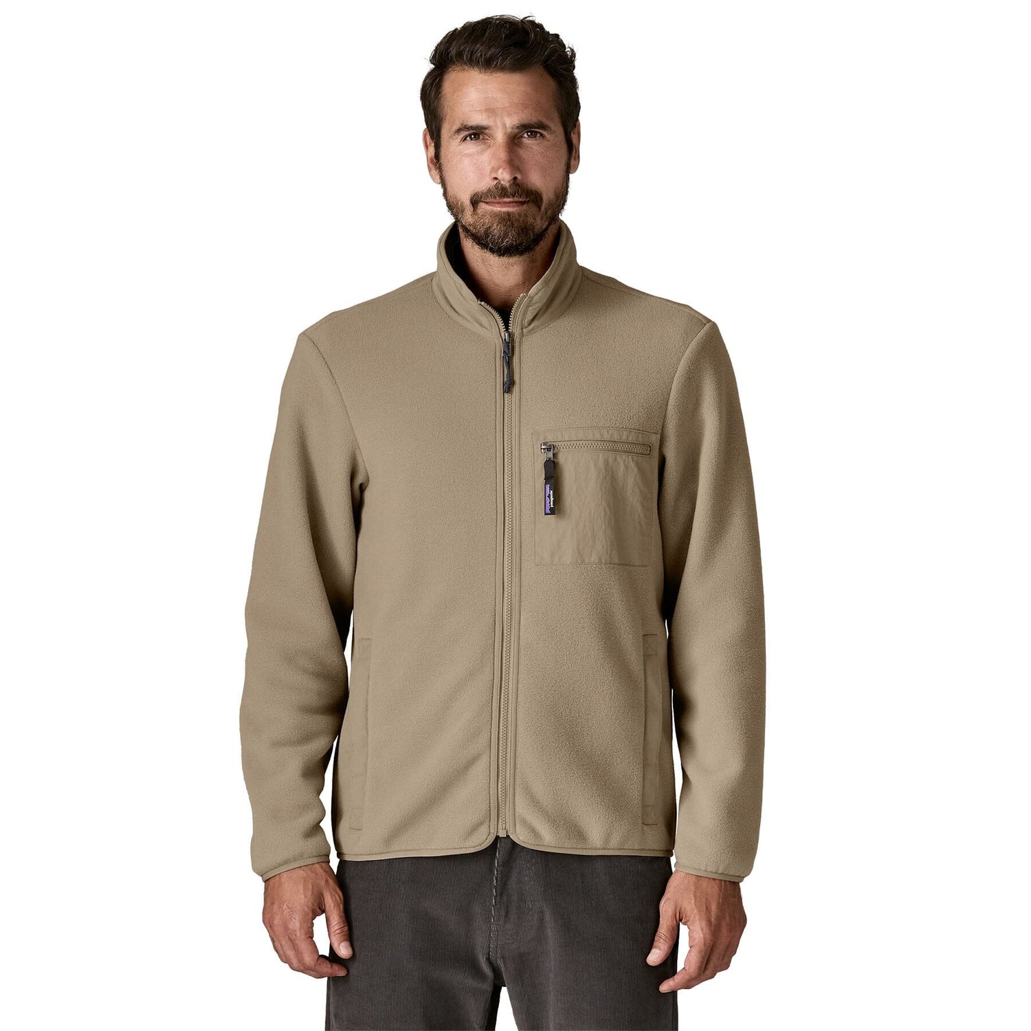 M's Synchilla Fleece Jacket - 100% Recycled Polyester Shirt Patagonia Seabird Grey w/Seabird Grey S 