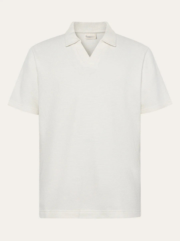 Organic Cotton Waffle Polo Shirt KnowledgeCotton Apparel 