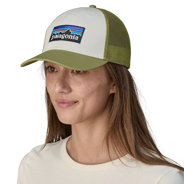 P-6 LoPro Trucker Cap - Organic Cotton Headwear Patagonia White w/Buckhorn Green