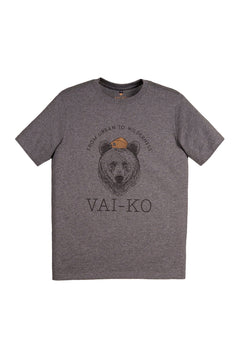 Party Bear T-shirt - Organic Cotton Shirt VAI-KØ Dark Grey Melange M 
