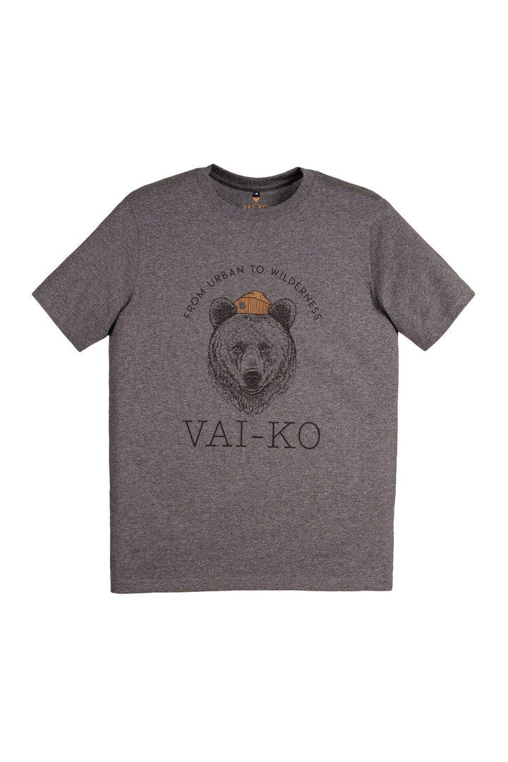 Party Bear T-shirt - Organic Cotton Shirt VAI-KØ Dark Grey Melange M 