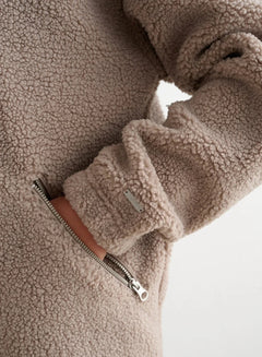 Aimn Pile Jacket Dark Clay Outerwear