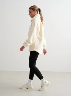 Aimn Pile Jacket Almond White Outerwear