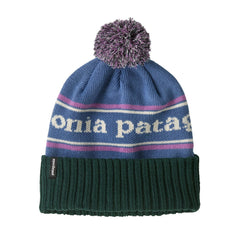 Powder Town Beanie -100% Recycled Polyester Headwear Patagonia Park Stripe: Barnacle Blue 