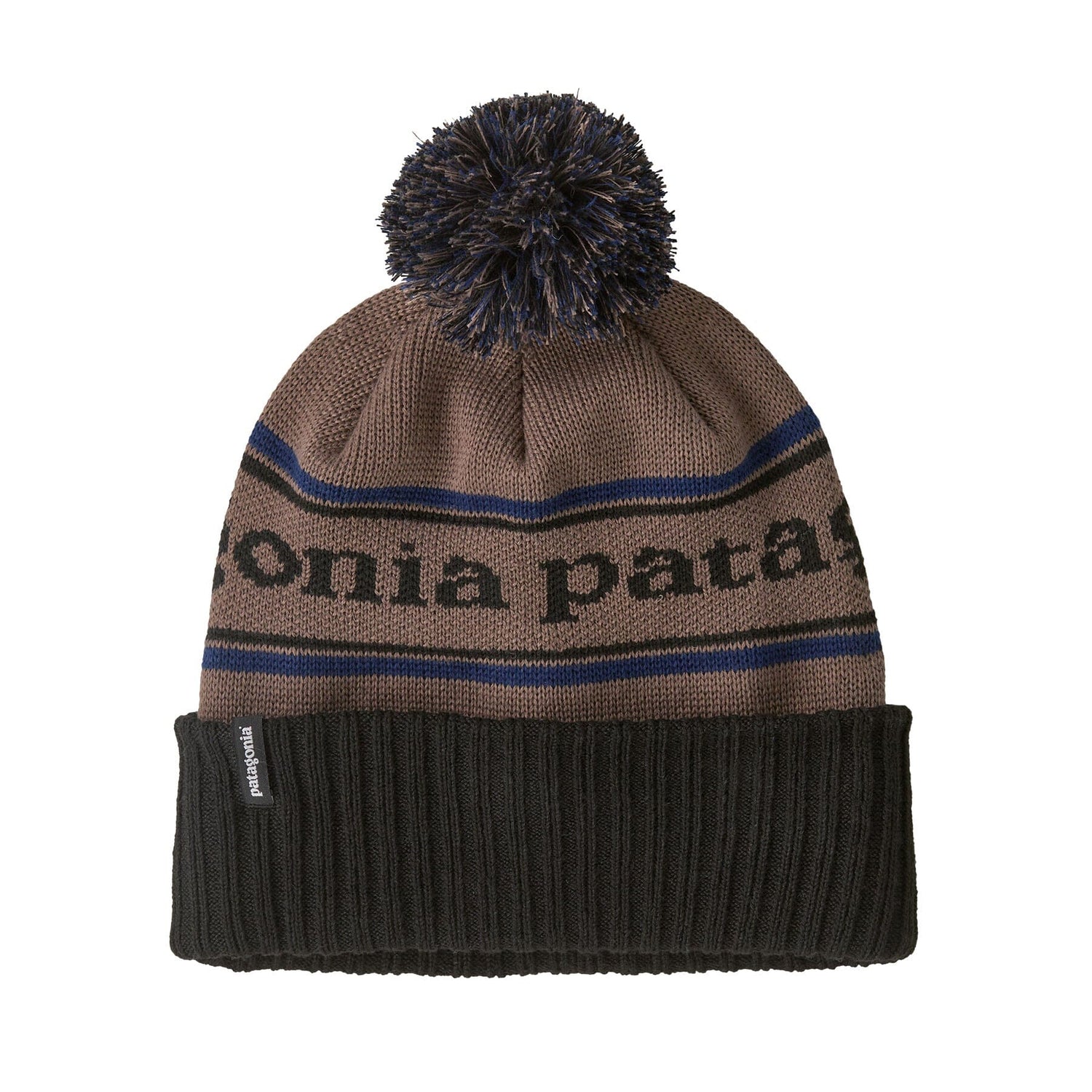 Patagonia Powder Town Beanie -100% Recycled Polyester Park Stripe: Marlow Brown Headwear