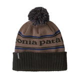 Patagonia Powder Town Beanie -100% Recycled Polyester Park Stripe: Marlow Brown Headwear