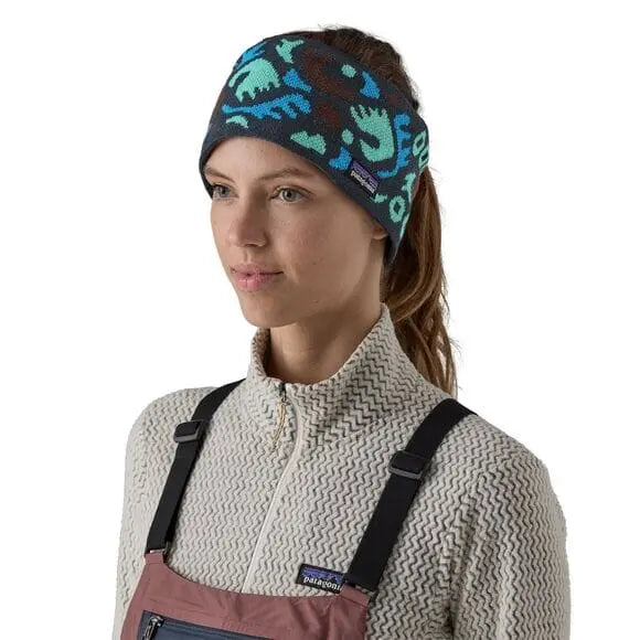 Powder Town Headband - Recycled Nylon Headwear Patagonia Across Oceans: Smolder Blue