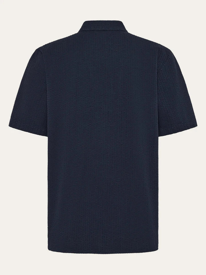 Relaxed Seersucker Short Sleeve Shirt Shirt KnowledgeCotton Apparel 