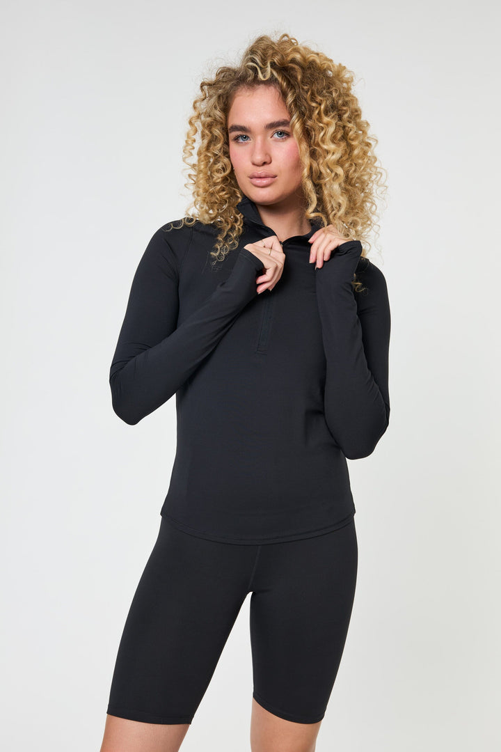 Reset Long Sleeve Mock Neck, Half Zip Shirt Girlfriend Collective