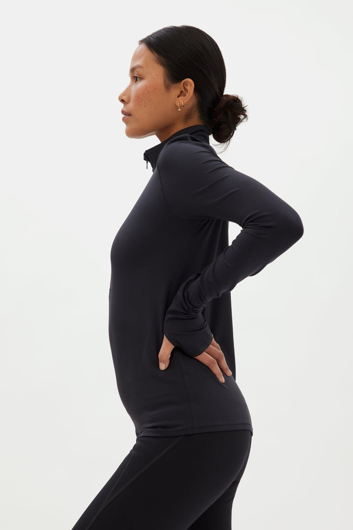 Reset Long Sleeve Mock Neck, Half Zip Shirt Girlfriend Collective