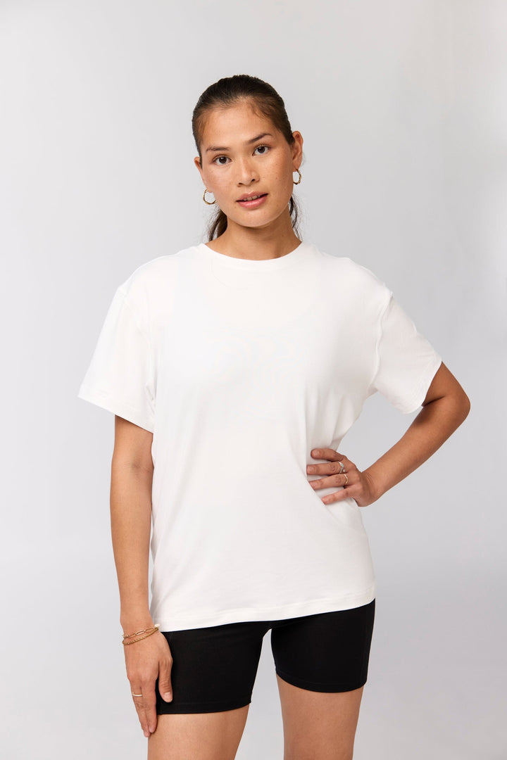 ReSet Relaxed Workout Tee - Recycled PET Shirt Girlfriend Collective White XS 