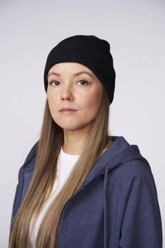 Rib Beanie Headwear Pure Waste Black 