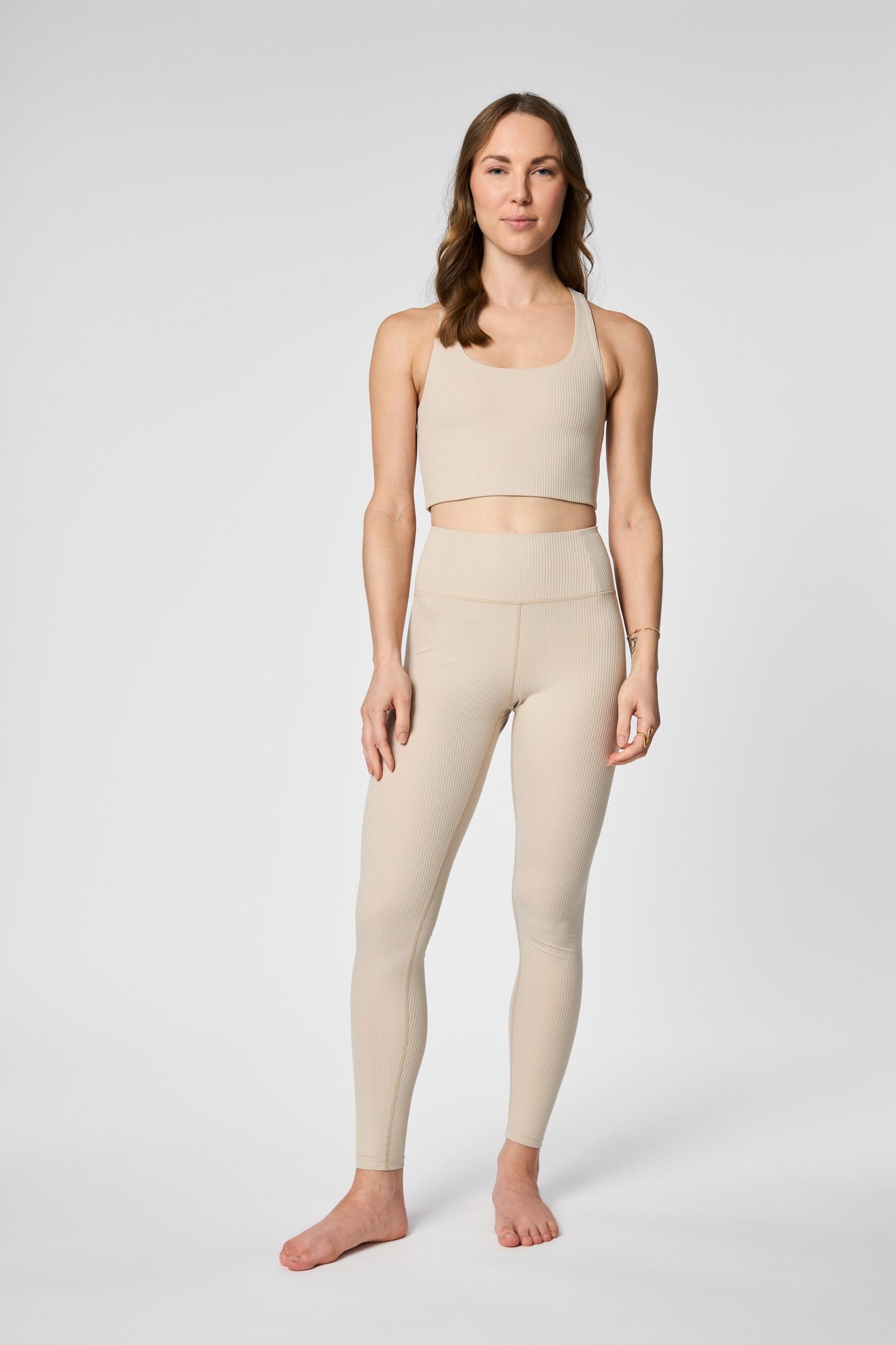 Girlfriend Collective RIB High-Rise Leggings - Made from recycled bottles Feather Pants