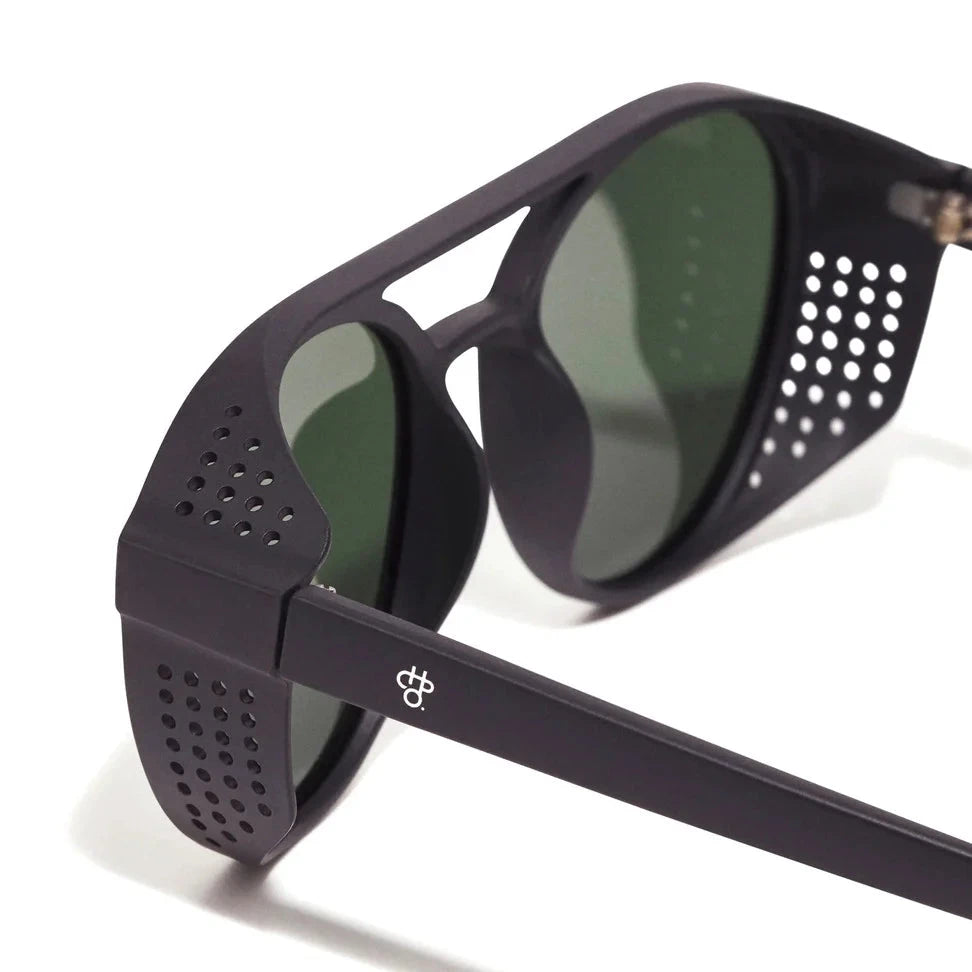 CHPO Rickard Sunglasses - Recycled Plastic Black Green Sunglasses