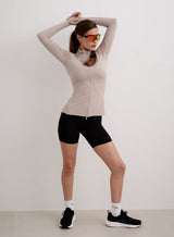 Running Zip Long Sleeve Shirt Aimn Dark Clay S