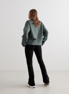Aimn Serif Sweatshirt Sage Sweaters