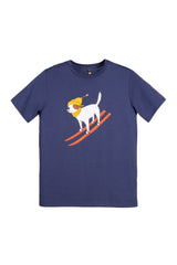 Ski Dog T-shirt - Organic Cotton Shirt VAI-KØ Navy S 