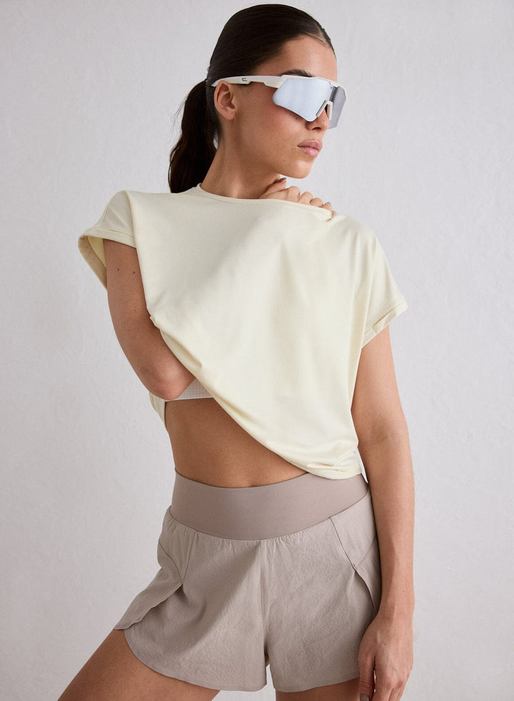 Soft Basic Roll Sleeve Top Tops Aimn 