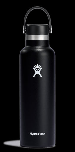Standard Mouth bottle 0.62l/21oz - Stainless Steel BPA Free Cutlery Hydro Flask Black