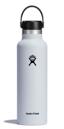 Standard Mouth bottle 0.62l/21oz - Stainless Steel BPA Free Cutlery Hydro Flask White