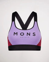 Mons Royale Stella X-Back Bra - Merino Wool Lupin Cherry Underwear