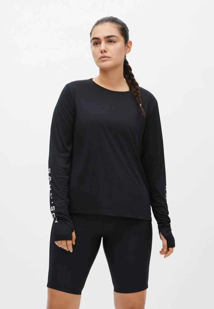 Team Logo Long Sleeve - 100% recycled polyester Shirt Röhnisch Black S