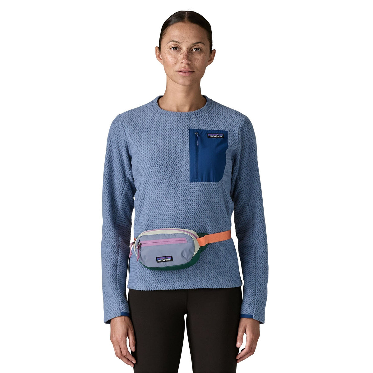 Patagonia Terravia Mini Hip Bag 1L - Recycled Nylon Patchwork: Barnacle Blue Bags