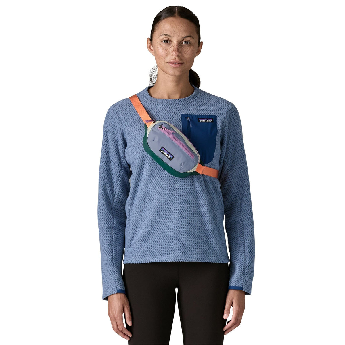 Patagonia Terravia Mini Hip Bag 1L - Recycled Nylon Patchwork: Barnacle Blue Bags