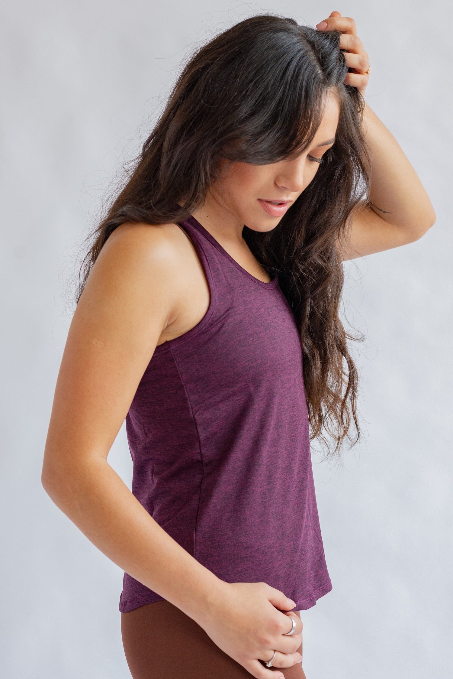 Girlfriend Collective Train Relaxed Tank - Made from Recycled PET Plum Shirt