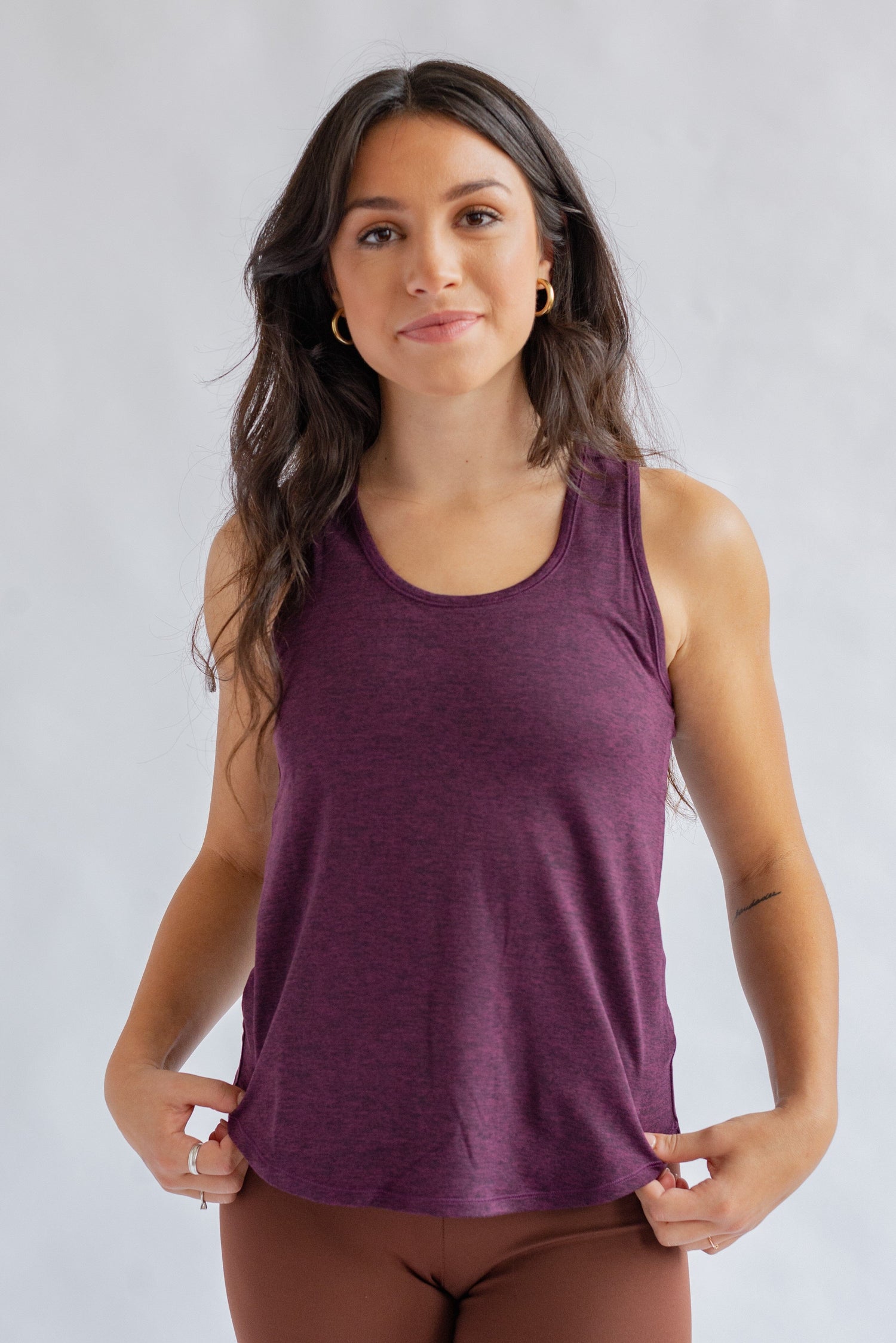Girlfriend Collective Train Relaxed Tank - Made from Recycled PET Plum Shirt