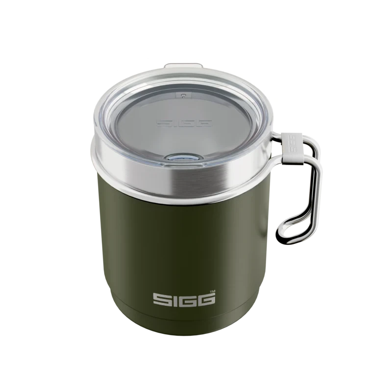 SIGG Travel Mug 0.3l - Stainless Steel Green Cutlery