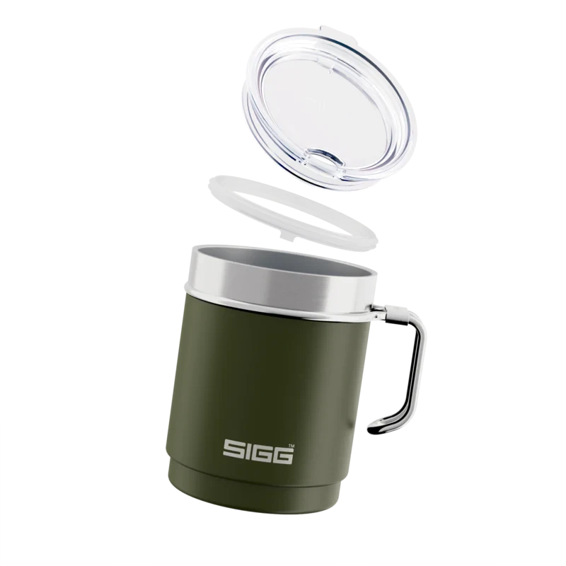 SIGG Travel Mug 0.3l - Stainless Steel Green Cutlery