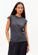 Un-Wasted Top - steel melange-undyed