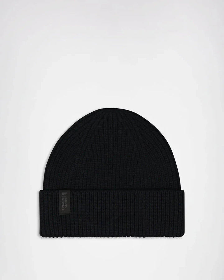 Unisex Fjord Merino Beanie - 100% Merino Wool Headwear Mons Royale Black 