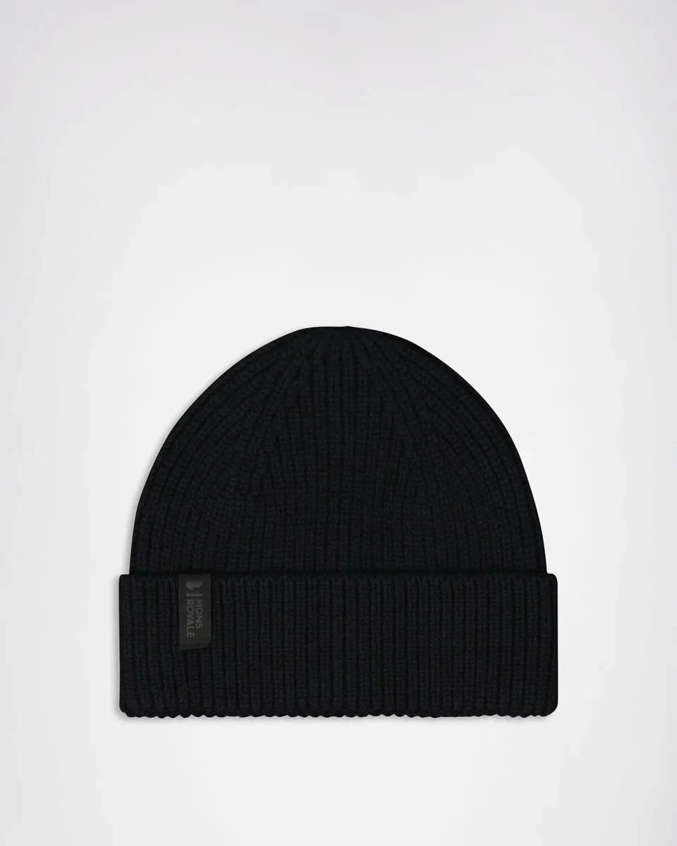 Unisex Fjord Merino Beanie - 100% Merino Wool Headwear Mons Royale Black 