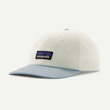 Patagonia Unisex P-6 Label Trad Cap - Organic Cotton Birch White w Fleck Blue Headwear