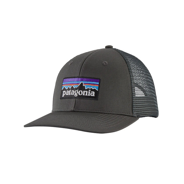 Unisex P-6 Logo Trucker Hat - Organic Cotton Headwear Patagonia Forge Grey