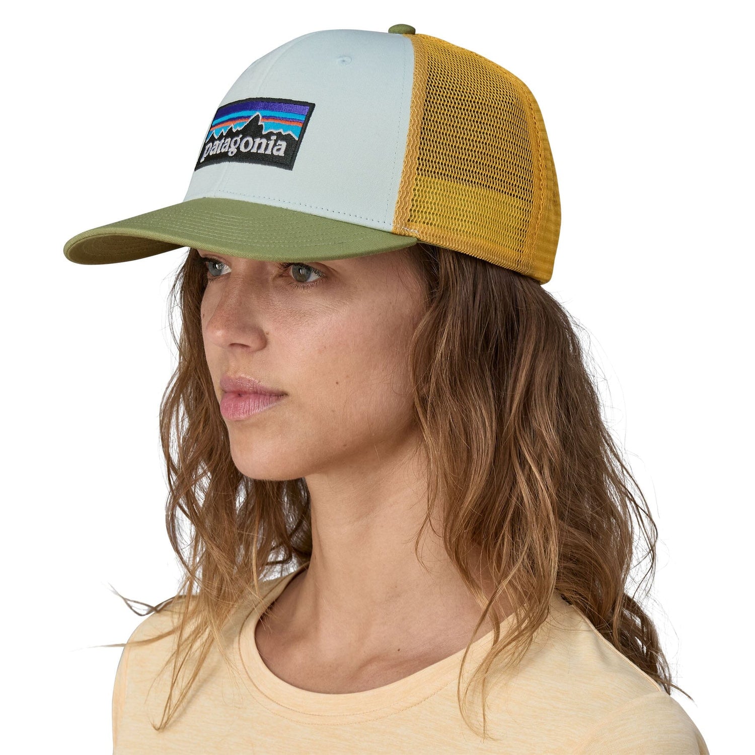 Patagonia Unisex P-6 Logo Trucker Hat - Organic Cotton Wispy Green Headwear