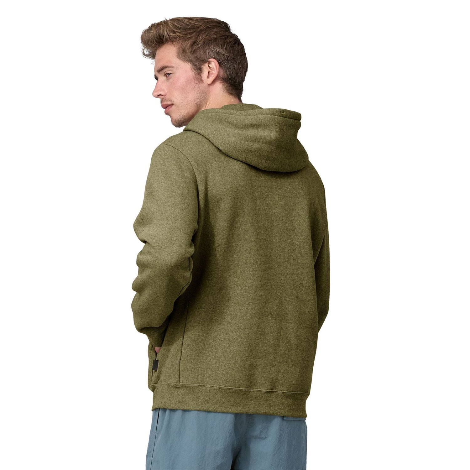 Patagonia Unisex P-6 Logo Uprisal Hoody - Made From Recycled Cotton & Recycled Polyester Buckhorn Green Shirt