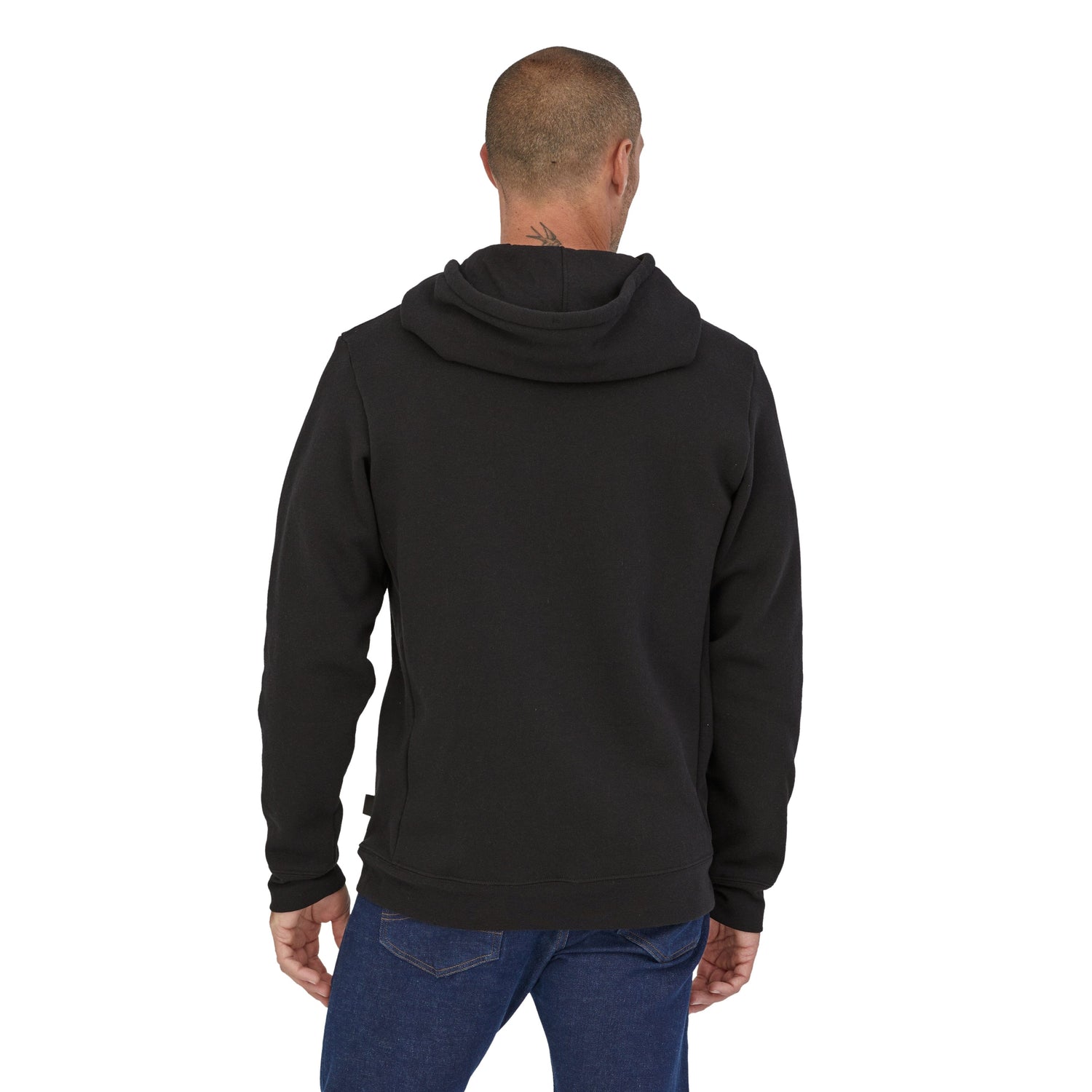 Patagonia Unisex P-6 Logo Uprisal Hoody - Made From Recycled Cotton & Recycled Polyester Black Shirt