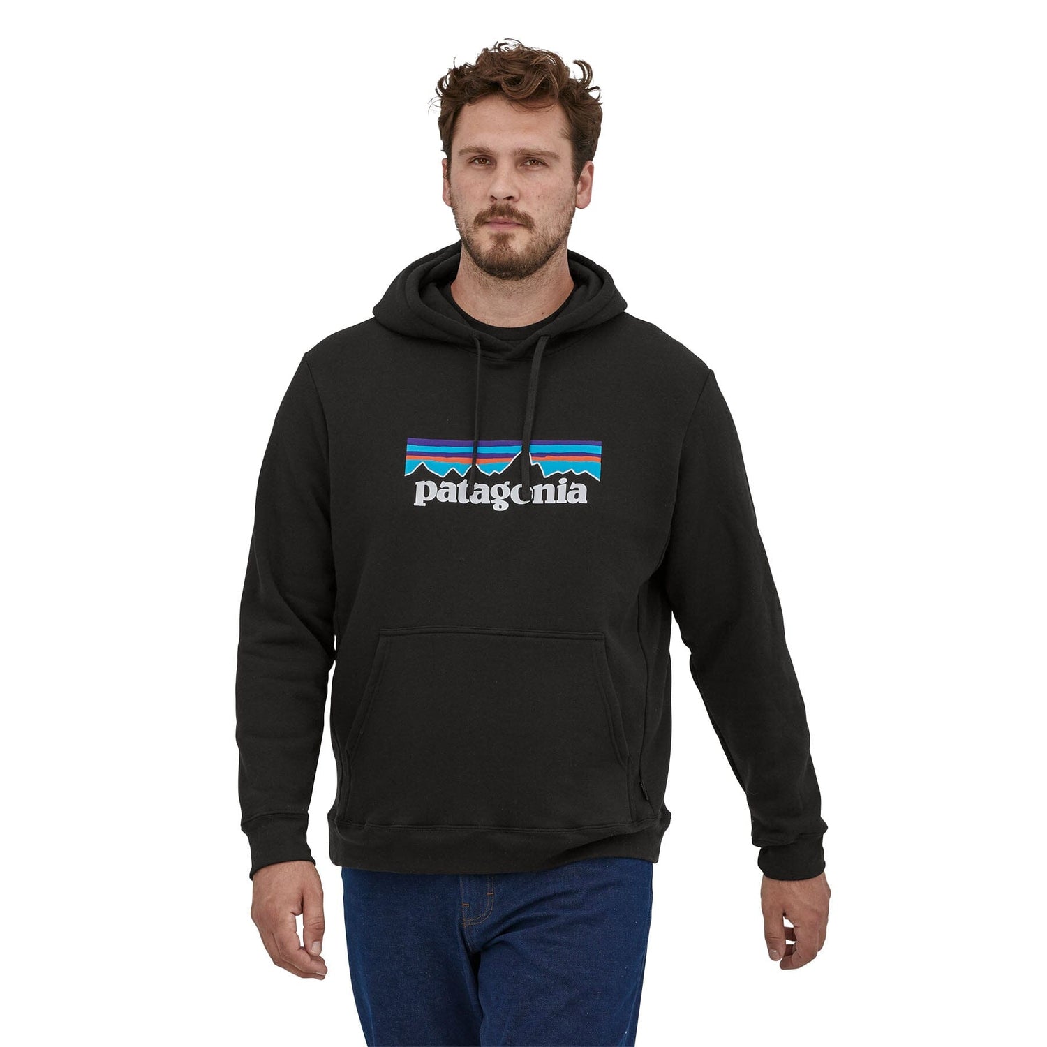 Unisex P-6 Logo Uprisal Hoody - Made From Recycled Cotton & Recycled Polyester Shirt Patagonia Black S 