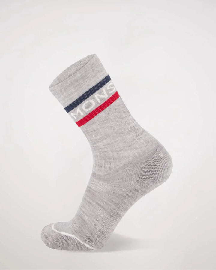 Unisex Signature Crew Sock - Merino Wool Socks Mons Royale College Grey M