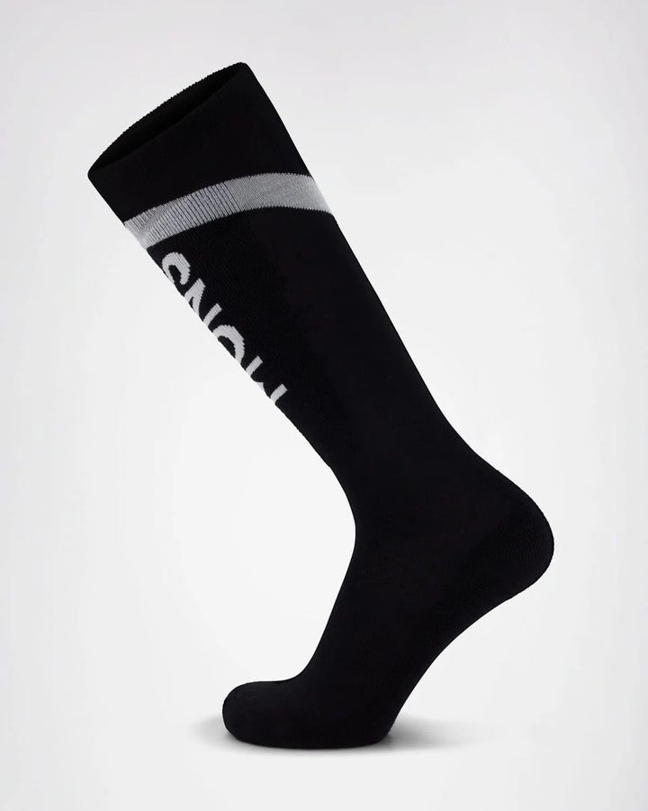 Unisex Ultra Cushion Merino Snow Sock - Merino Wool & Nylon Socks Mons Royale Black S