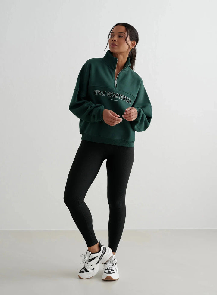 Varsity Sweat Half Zip Sweaters Aimn