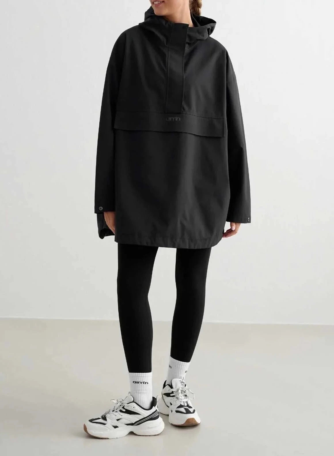 Aimn Waterproof Oversized Anorak Khaki Outerwear