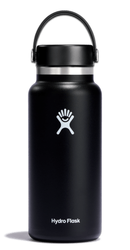 Wide Mouth Bottle 0.94l/32oz - BPA free Stainless Steel Cutlery Hydro Flask Black